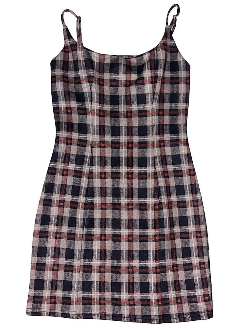 Papaya Brown plaid mini dress